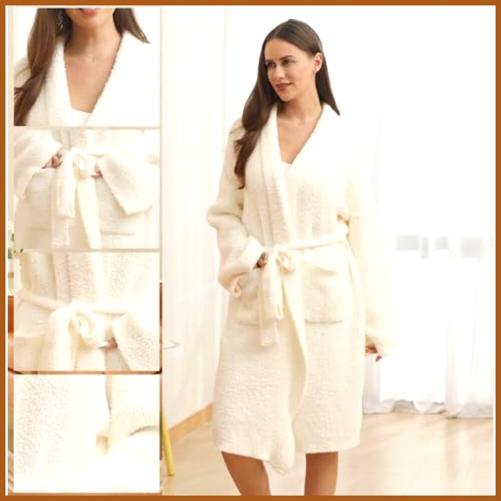 Lightweight Soft Plush Microfiber Polyester Robe … - image 6